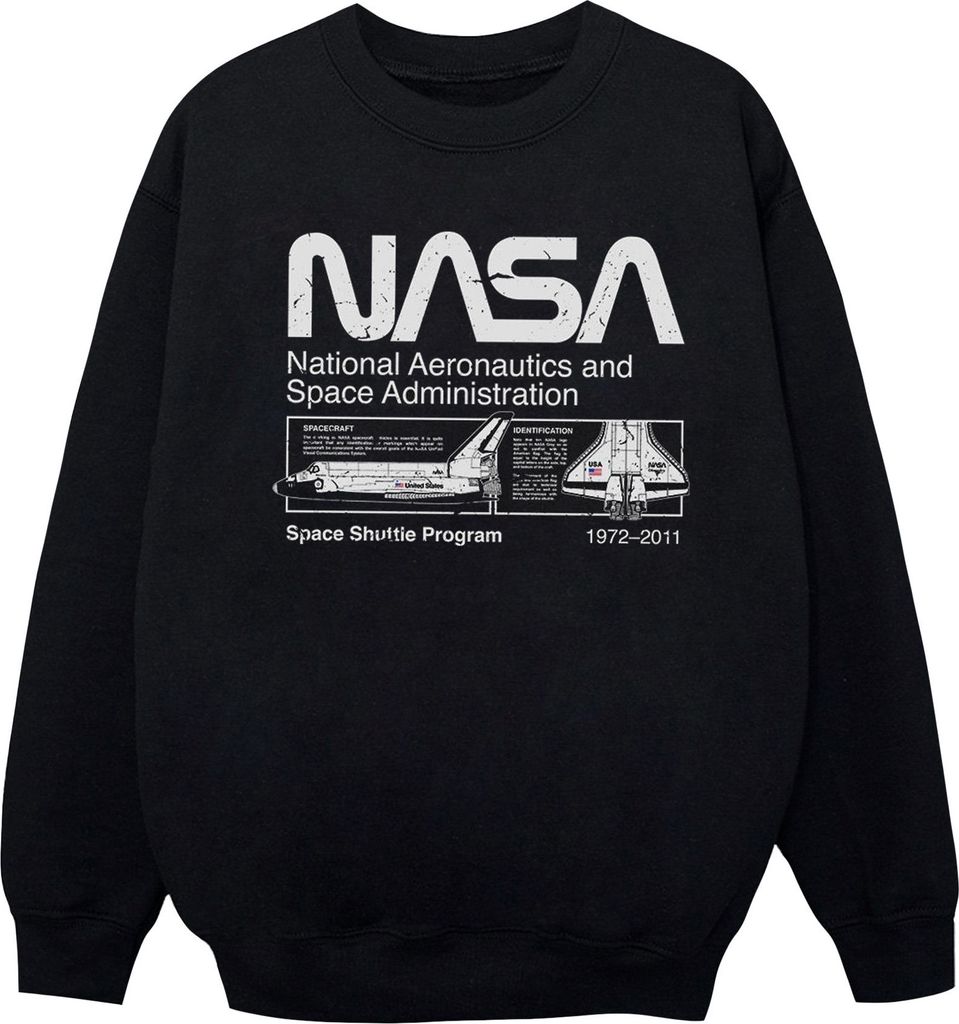 NASA - Sweatshirt für Jungen BI2208 (116) (Schwarz)