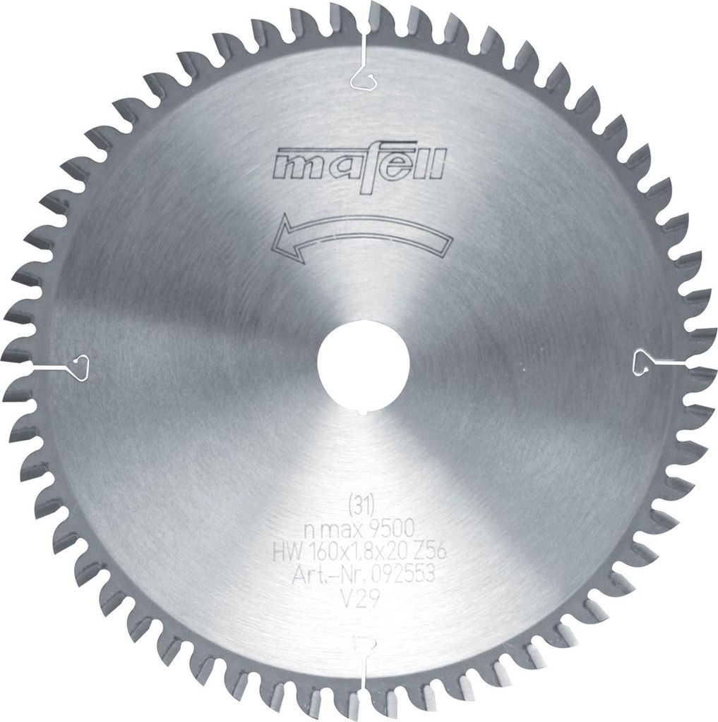 mafell Sägeblatt-HM 160 x 1,2/1,8 x 20 mm, Z 56, FZ/TZ, für Produktbild 