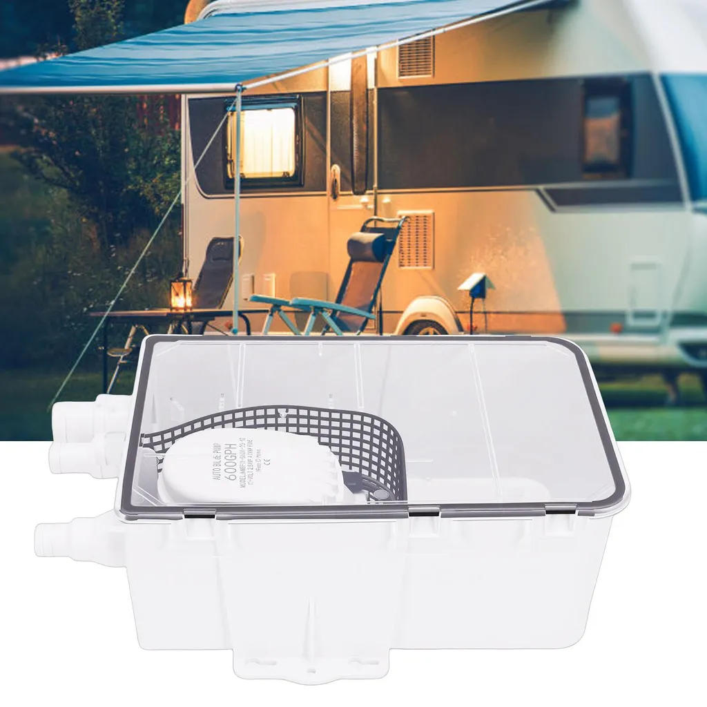 Pompe de Douche 12V 600 GPH à Raccords Multiples - Boîtier Compact et Robuste - 9