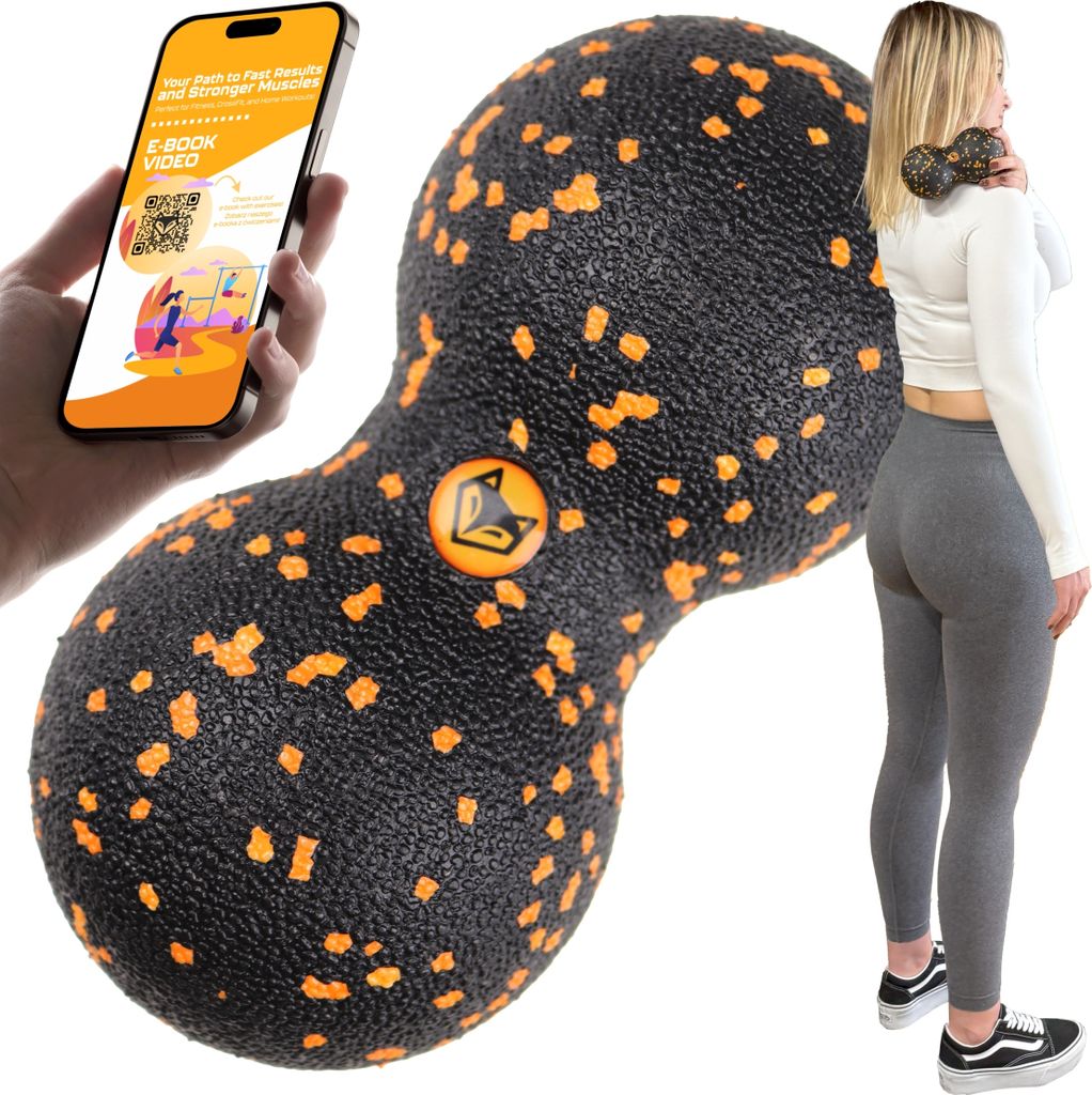 Piłka do masażu rehabilitacyjnego podwójny roller wałek 8cm Zdjęcie produktu 
