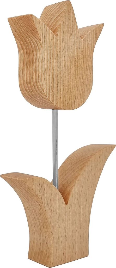 Handgefertigte Holztulpen Buche Echtholz Holzblumen Dekoration V-40.11-Tulpen
