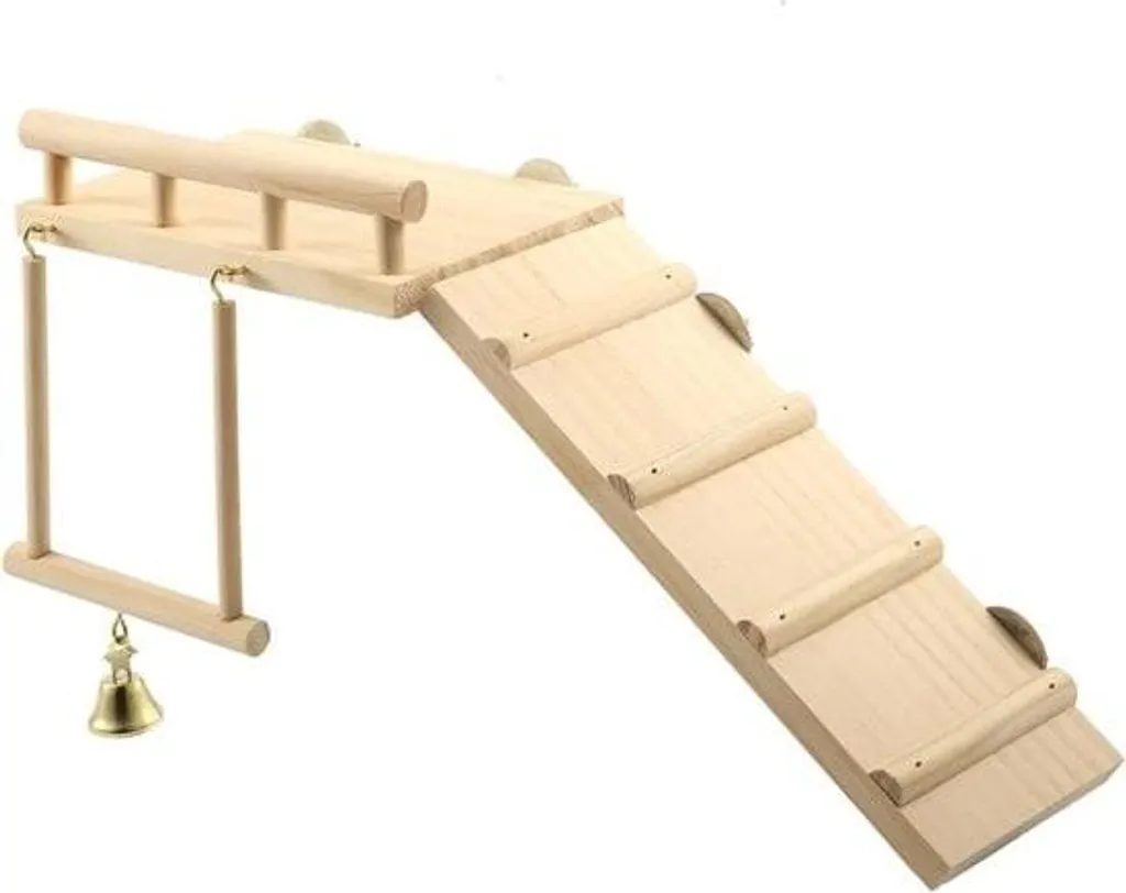 Aire de Jeux pour Perruche Bébé - Kit avec Perchoir et Échelle Bois