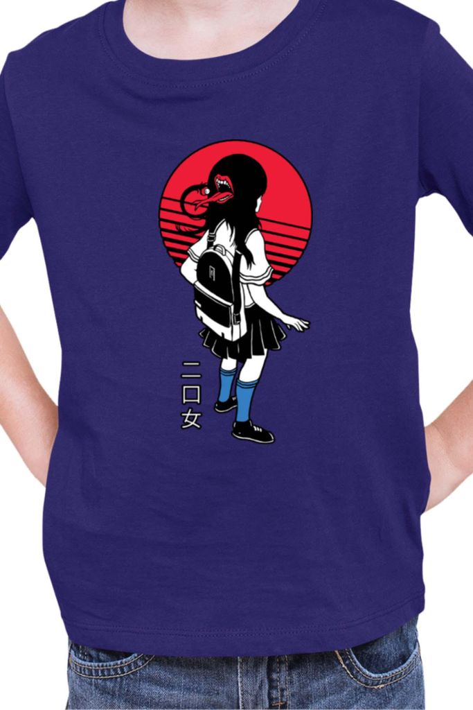 Kinder T-Shirt Manga Japan Anime Comics Animation In-Spectre Kyokou Suiri, 9-11 Jahr - 140 / Dunkelblau