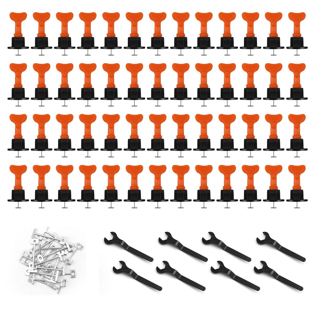 50 Stück Fliesen Nivelliersystem Verlegen Fliesen Leveler Mit Spezialschlüssel 