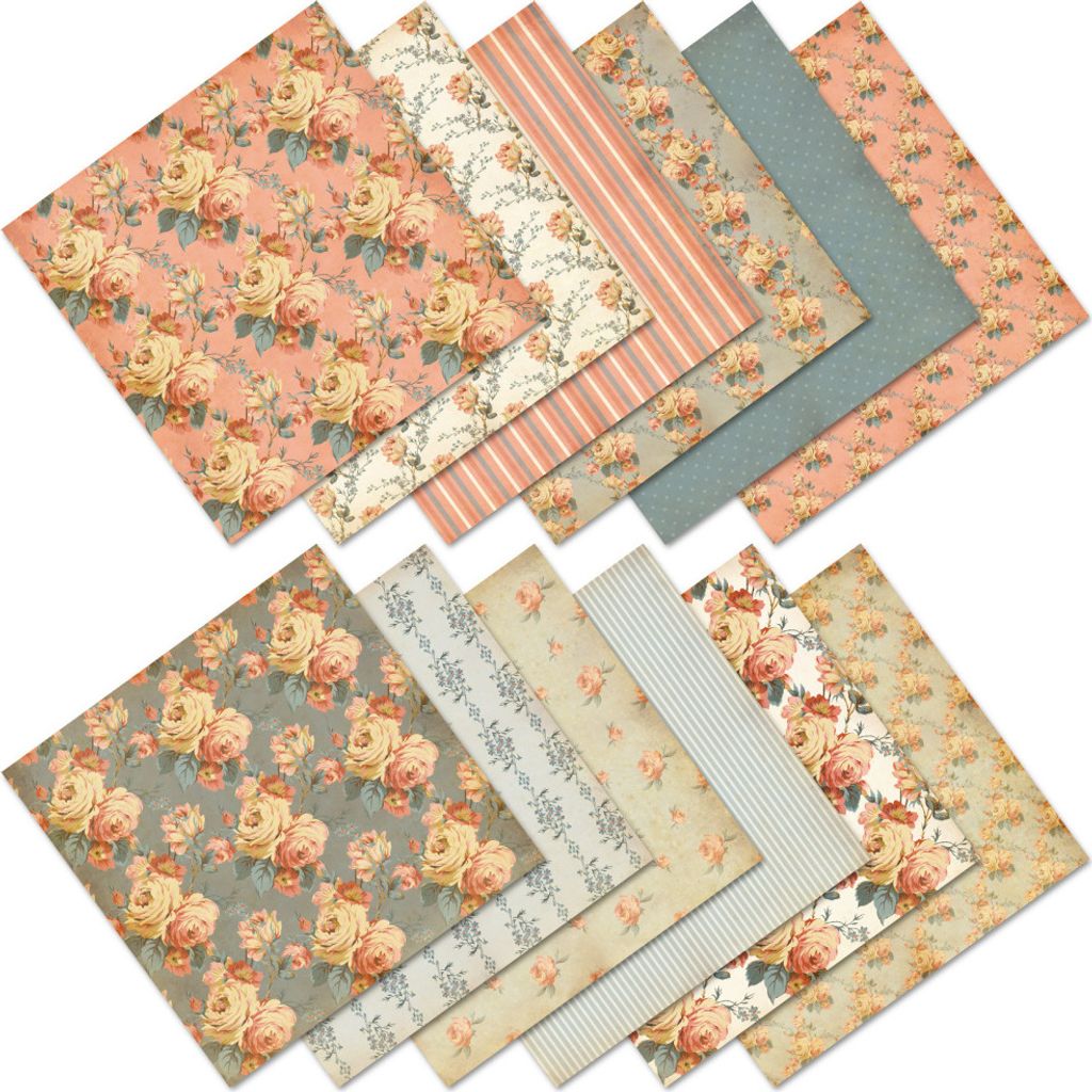 34 Blatt 12 Designs Scrapbook-Papier, 15cm Bunter Bastel-Scrapbooking-Papierblock, Einseitig Bedruckte Bastelpapiere Für Scrapbooking, Kartenherst...