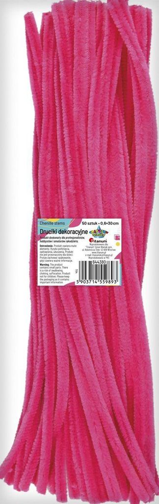 Dekorative Drahtausschnitte rosa intensiv 0,6x30 cm 50 Stück Titanum