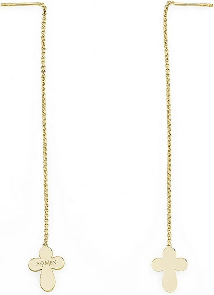 Boucles d'oreilles Amen CROCE GOLD en argent 925 doré pour femme
