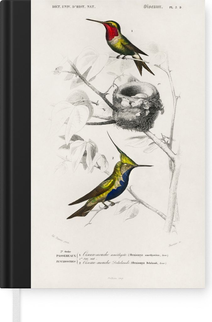 MuchoWow Notizbuch Tagebuch Haushaltsbuch Notebook A5 Vogel - Vintage - Zweig - Notizblock - Notizheft - Notebook - Schreibblock - Papier