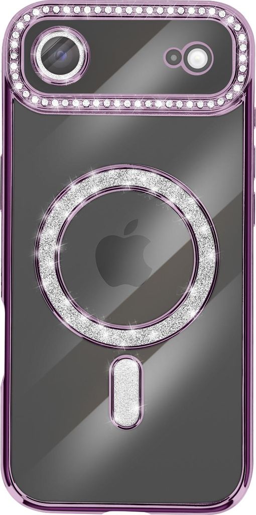 Avizar, Hülle iPhone Air MagSafe-kompatibel mit Strass-Rand, Violett
