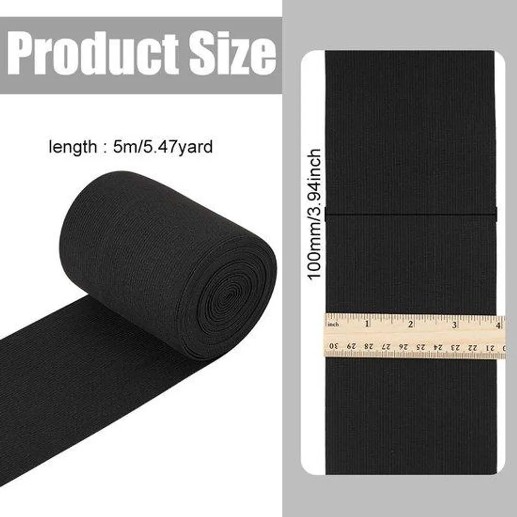 Ruban élastique 100 mm anti-déchirure noir pour réparer et renforcer DIY