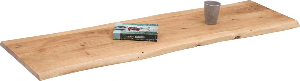 Holzplatte Akazienholz eiche massiv 160x30 cm Holzbrett einseitige Baumkante ARYA