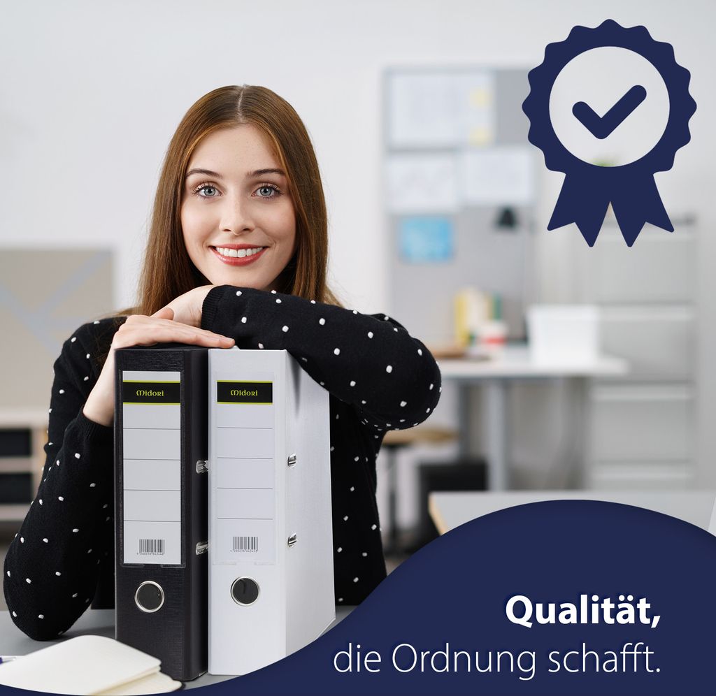 20 x Ordner A4 8 cm PP Kunststoff Weiss Aktenordner Produktbild 