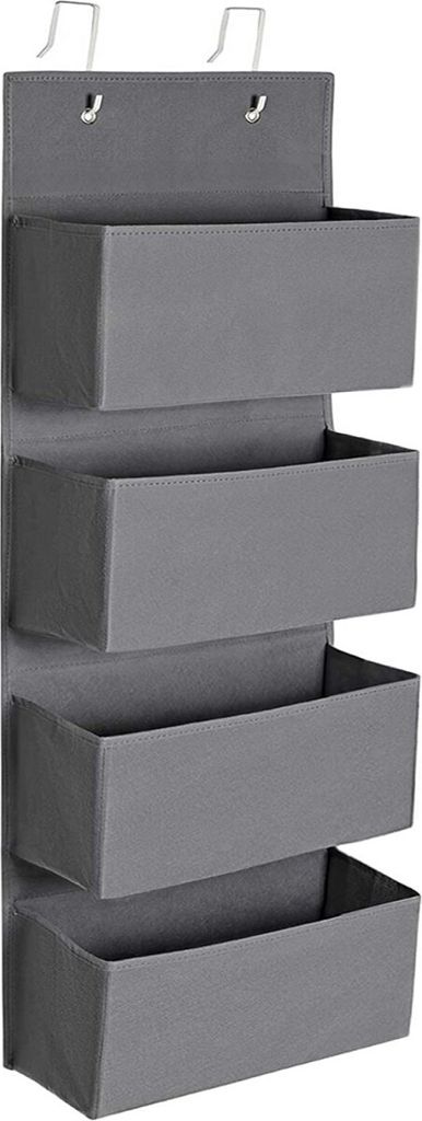 Songmics Hängeorganizer Ruloy, 4 Fächer, grau, Vliesstoff Produktbild 