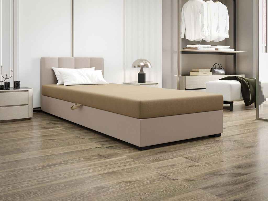 Einzelbett 110x195 MANKA 1 - braun/ecru