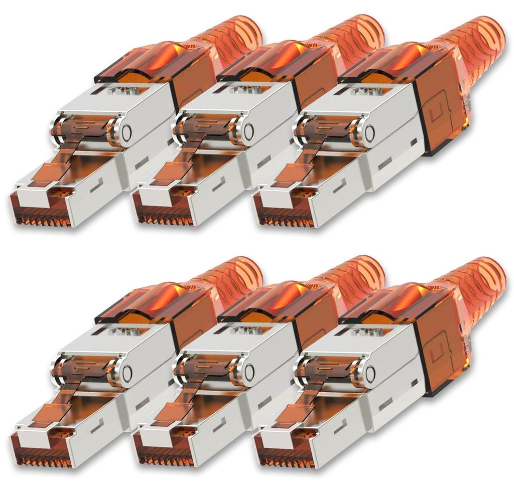 NEXMEX 6x Netzwerkstecker Cat 7 CAT7 RJ45 Stecker Produktbild 