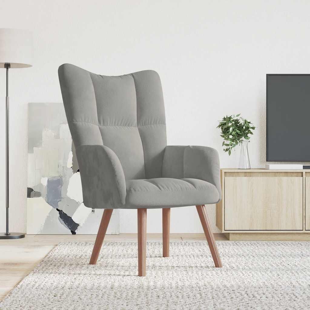vidaXL Fauteuil relax gris clair velours Image du produit 