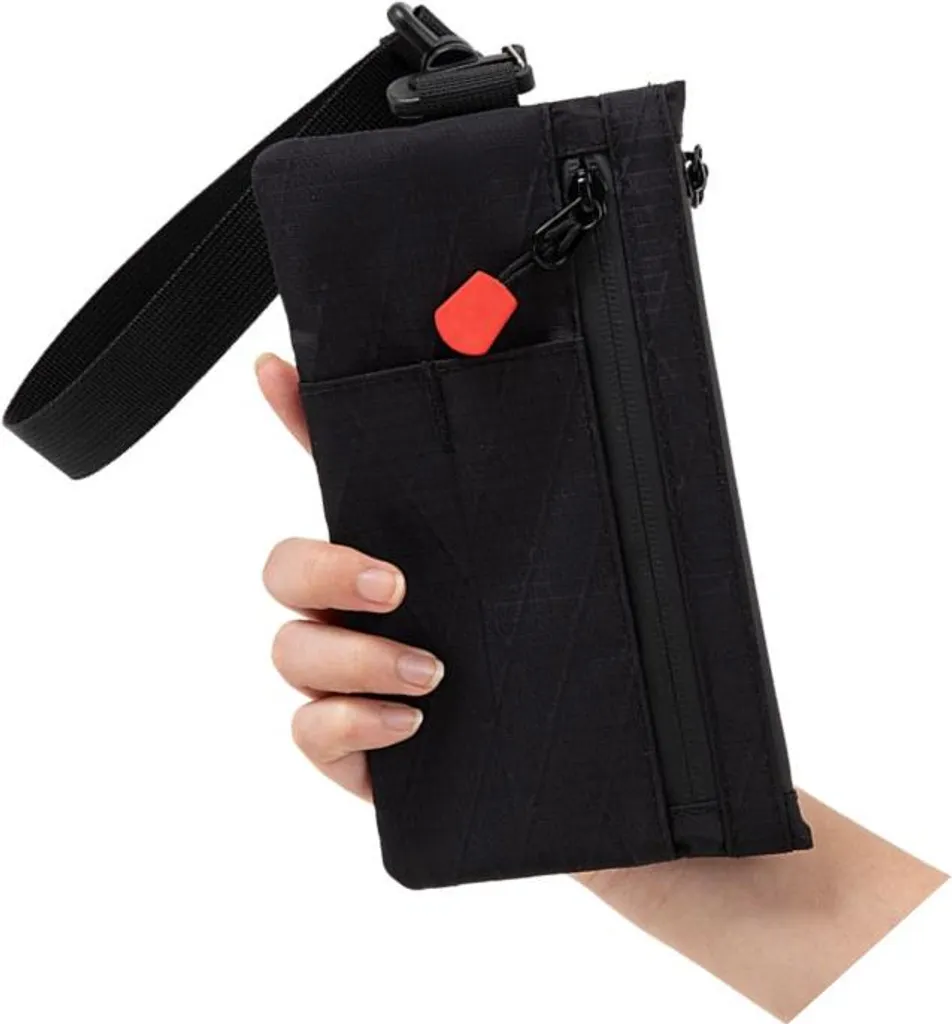 Custodia Telefono Nylon Nero Impermeabile con Blocco RFID Antifurto