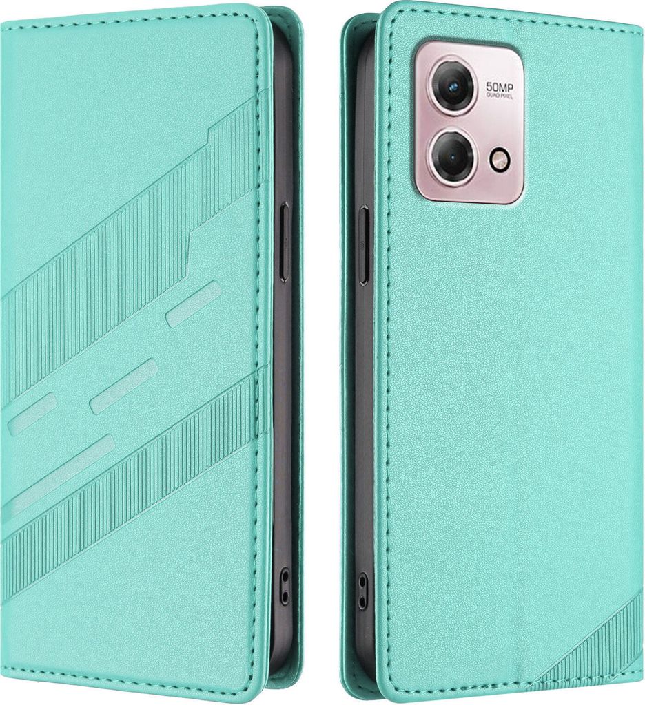 Hülle für Motorola Moto G Stylus 4G 2023, Kunstleder Brieftaschen Handyhülle mit Kartenfach und Standfunktion Türkis
