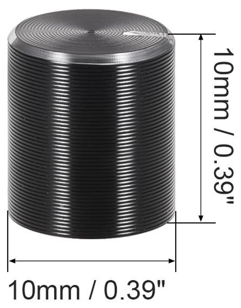 3Stk. Potentiometer Knopf R?ndelwelle Aluminium Volumen Regelknopf 6mm Wellendmr. 10mmx10mm schwarz