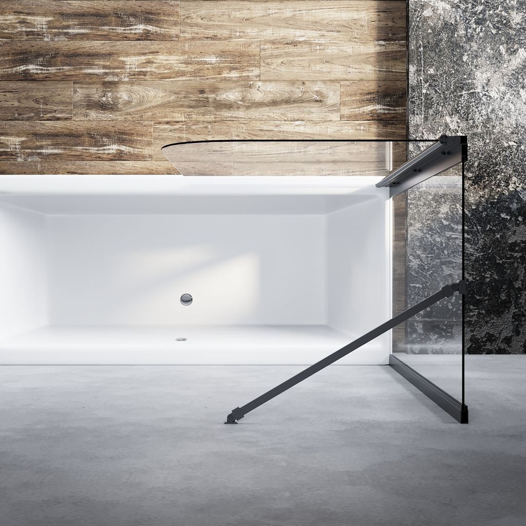 SONNI Badewannenaufsatz faltbar Schwarz 80x140cm NANO Glas Produktbild 