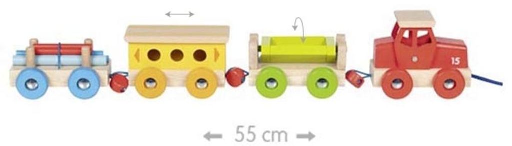 Goki Holzeisenbahn - Güterzug Spielzeug für Kinder