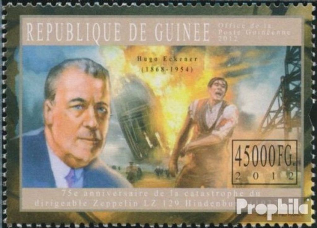 Briefmarken Guinea 2012 Mi 9106 (kompl. Ausgabe) postfrisch Hindenburg-Katastrophe, (Zepelin LZ 129)