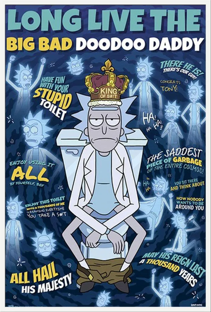 Poster Encadré Rick & Morty Doodoo Daddy - Cadre Photo Maxi Blanc 61cm