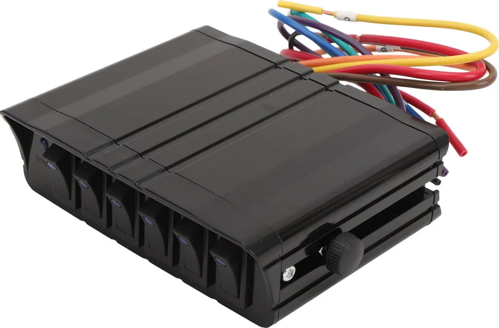 Panneau Interrupteur à Bascule 6 Positions 12V 40A avec LED Bleue