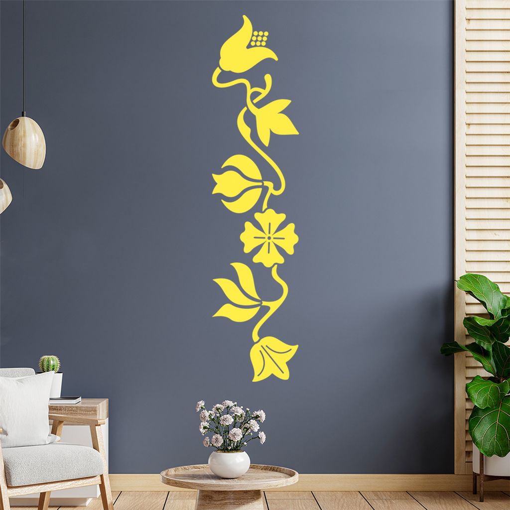 große Blüten und Blätter Wandtattoo in 6 Größen - Wandaufkleber Wall Sticker - Dekoration, Küche, Wohnzimmer, Schlafzimmer, Badezimmer