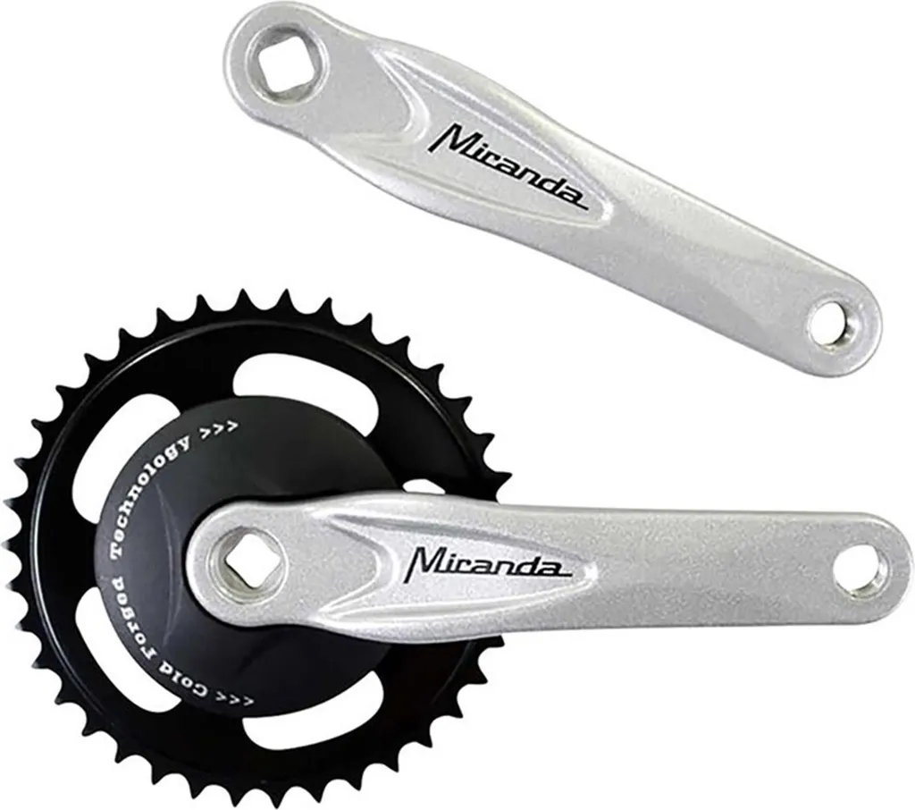 Manivelle de Vélo Miranda Alfa 1 Argent 38 Dents 170mm en Alu Durable
