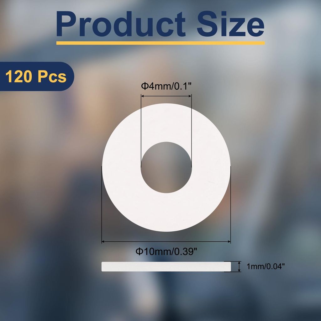 120 Stš¹ck M4 Nylon Flachdichtungen 4mm ID 10mm OD 1mm dick Unterlegscheiben Dichtungen Kunststoff-Blatt-Dichtung Befestigungselement Dichtungsri...