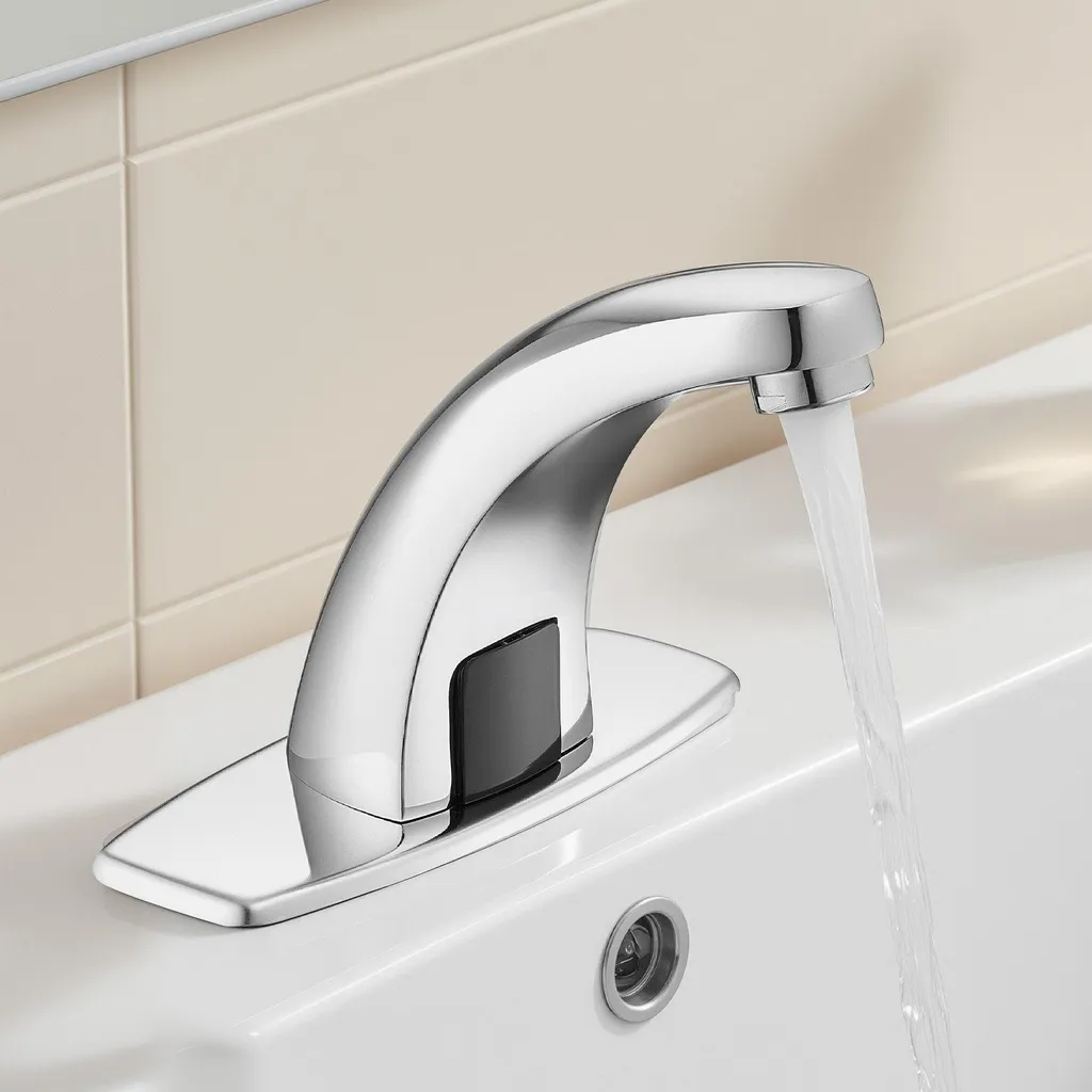 Rubinetto A Infrarossi In Acciaio 304 Con Manopola Temperatura – Senza Contatto Per Acqua Calda E Fredda (Grigio)