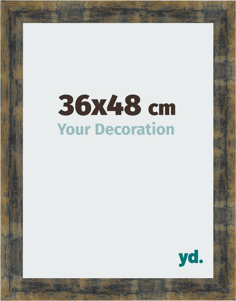 Bilderrahmen, 36x48 cm, Blau Gold Meliert, MDF, Pisa