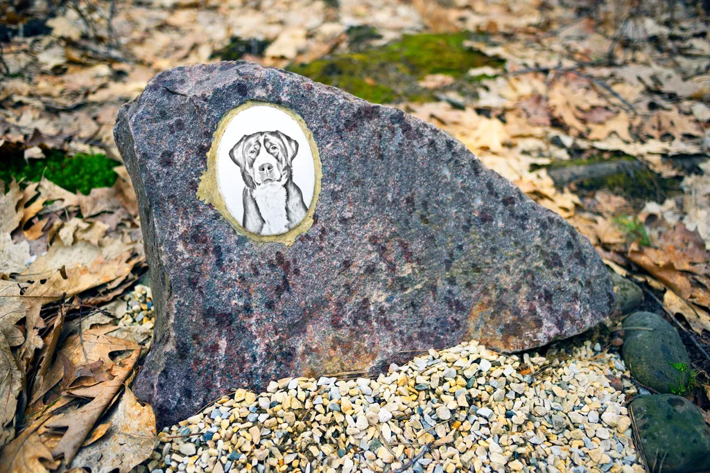 Grande cane da pastore svizzero - targa commemorativa con immagine del cane, lapide con stampa, targa ovale personalizzata del marchio Art-Dog - 6