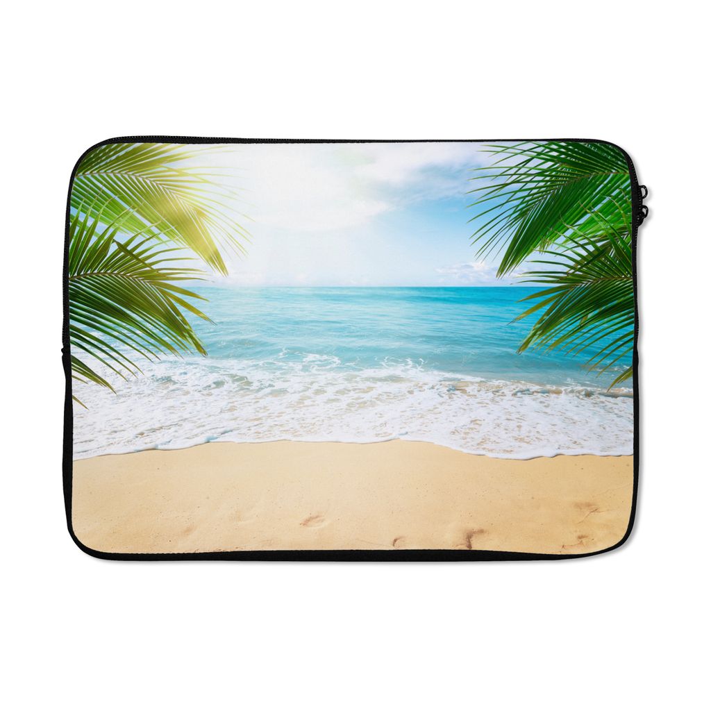 MuchoWow Laptop Hülle 13 Zoll Strand - Sand - Meer - Palme Laptoptasche - Laptophülle - Sleeve - Rundumschutz