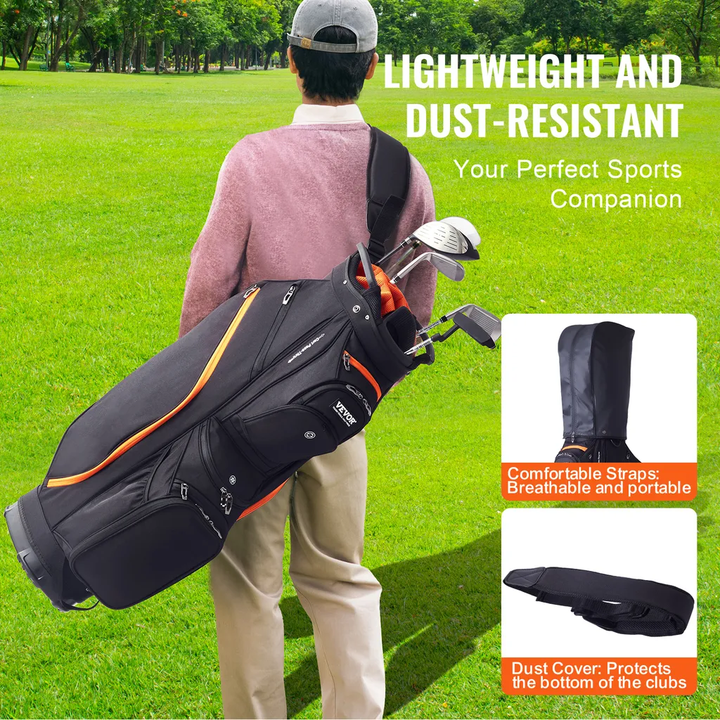 Sac de golf chariot premium robuste avec 14 diviseurs et 13 poches - 5