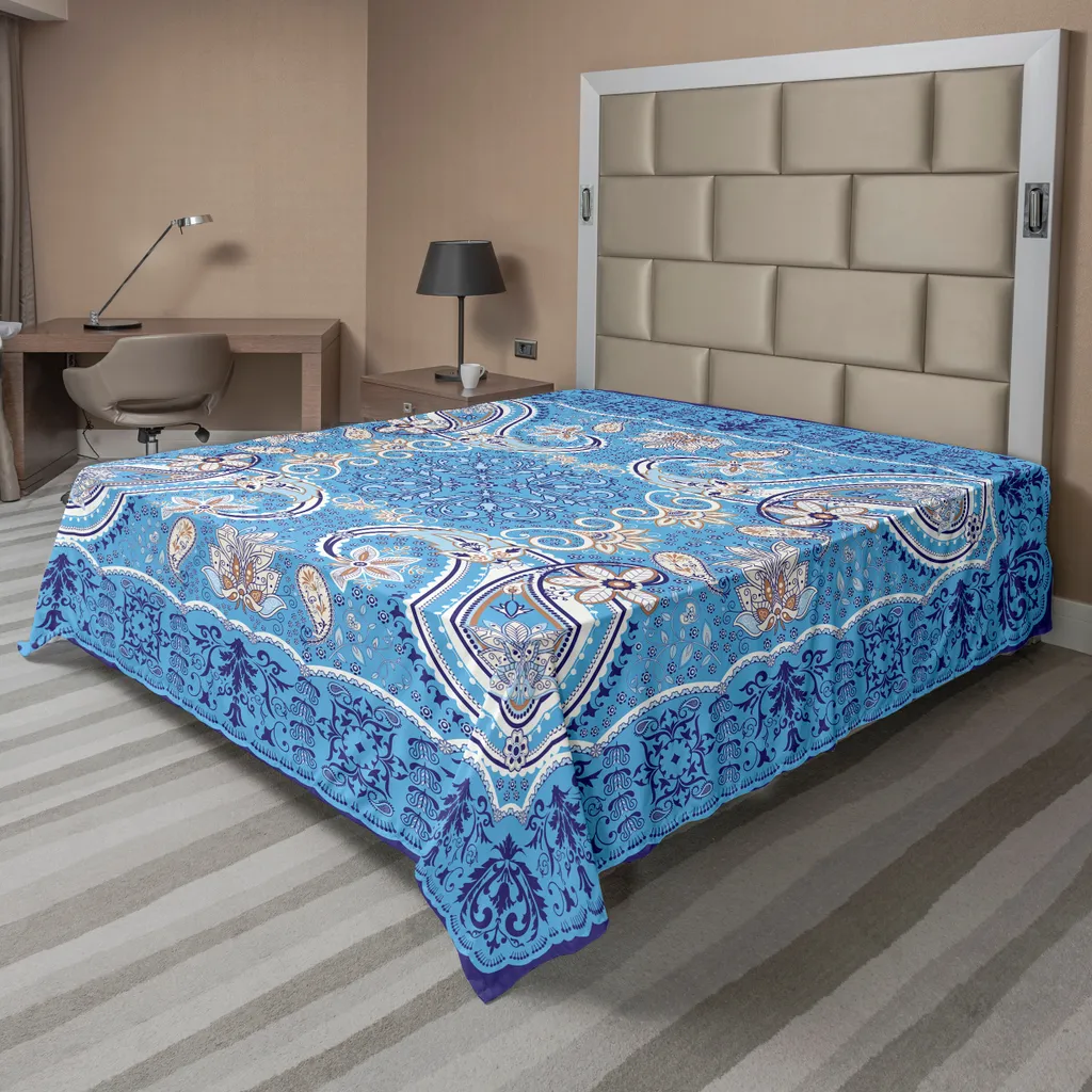 Lenzuolo Paisley ABAKUHAUS 260x228 - Eleganza Navy per Camera da Letto