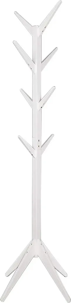 Porte-manteau bois pin 180cm blanc 8 crochets - Solution gain de place