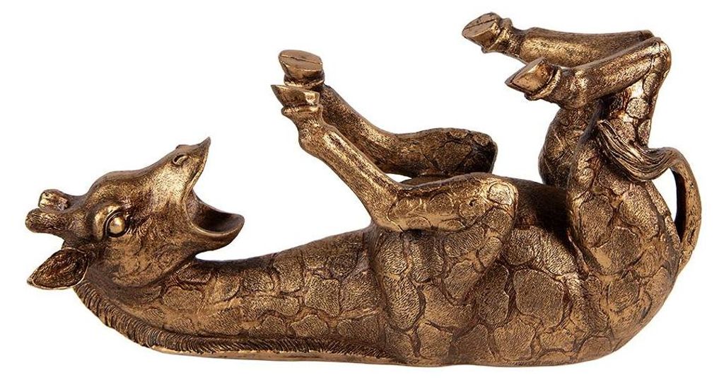 Clayre & Eef Flaschenhalter Giraffe 33x13x16 cm Goldfarbig Produktbild 