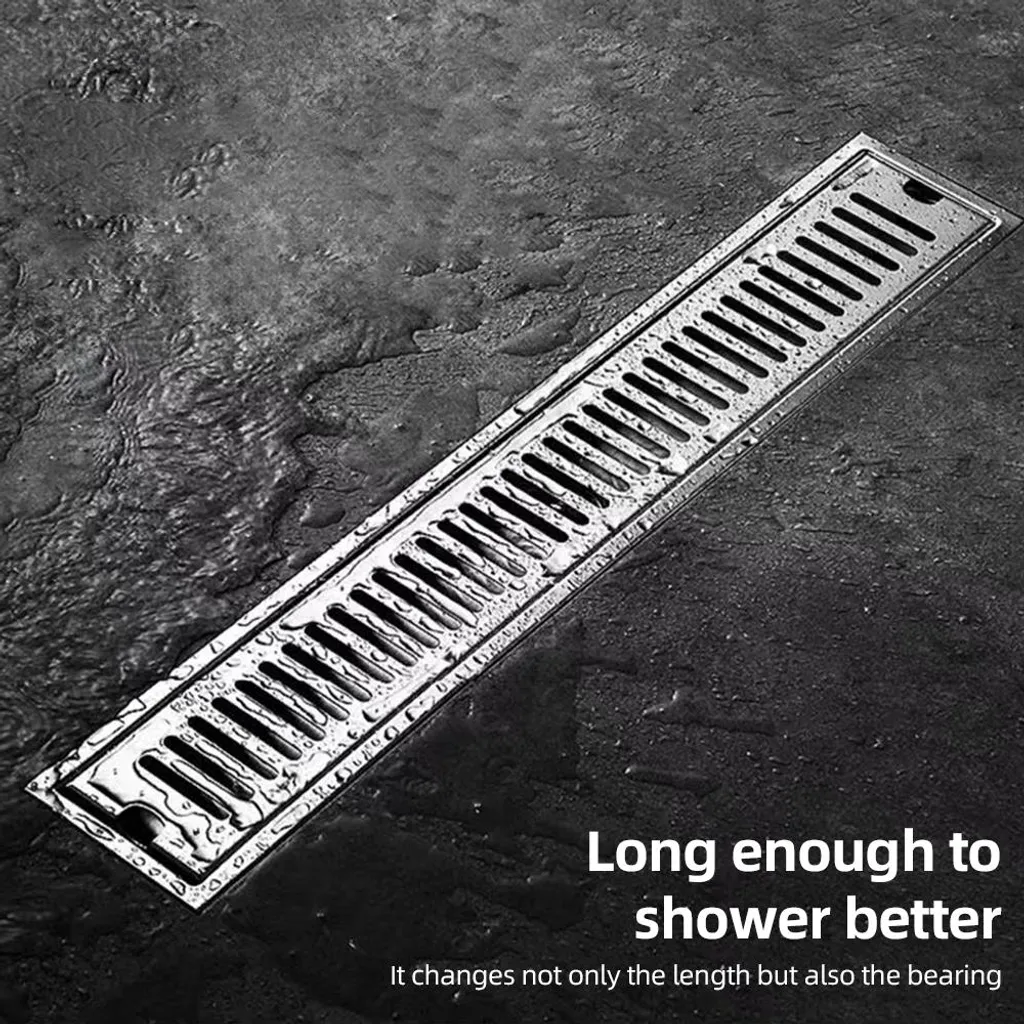 Caniveau de douche rectangulaire 60cm en acier inoxydable brossé 304
