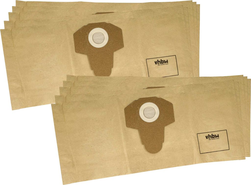 vhbw 10x Staubbeutel kompatibel mit Parkside PNTS 1250/9, PNTS 1300, PNTS 1250, PNTS 1300 B2, PNTS 1300 A1 Staubsauger - 58,5cm x 25,4cm braun