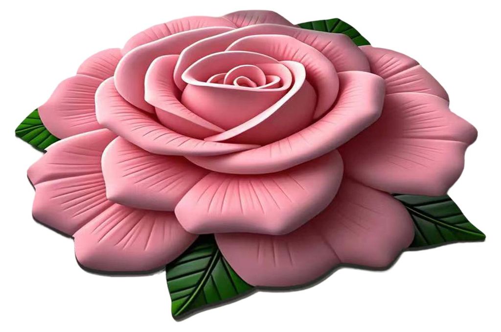 3D-Rosenblumen-Teppich, rutschfest, waschbar, saugfähig, flauschig, unregelmäßiges Blumenmuster, geeignet für Wohnzimmer, Schlafzimmer, Badezim...