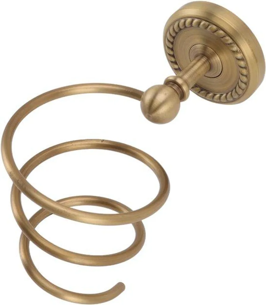 Rangement mural pour sèche-cheveux, support en laiton bronze élégant