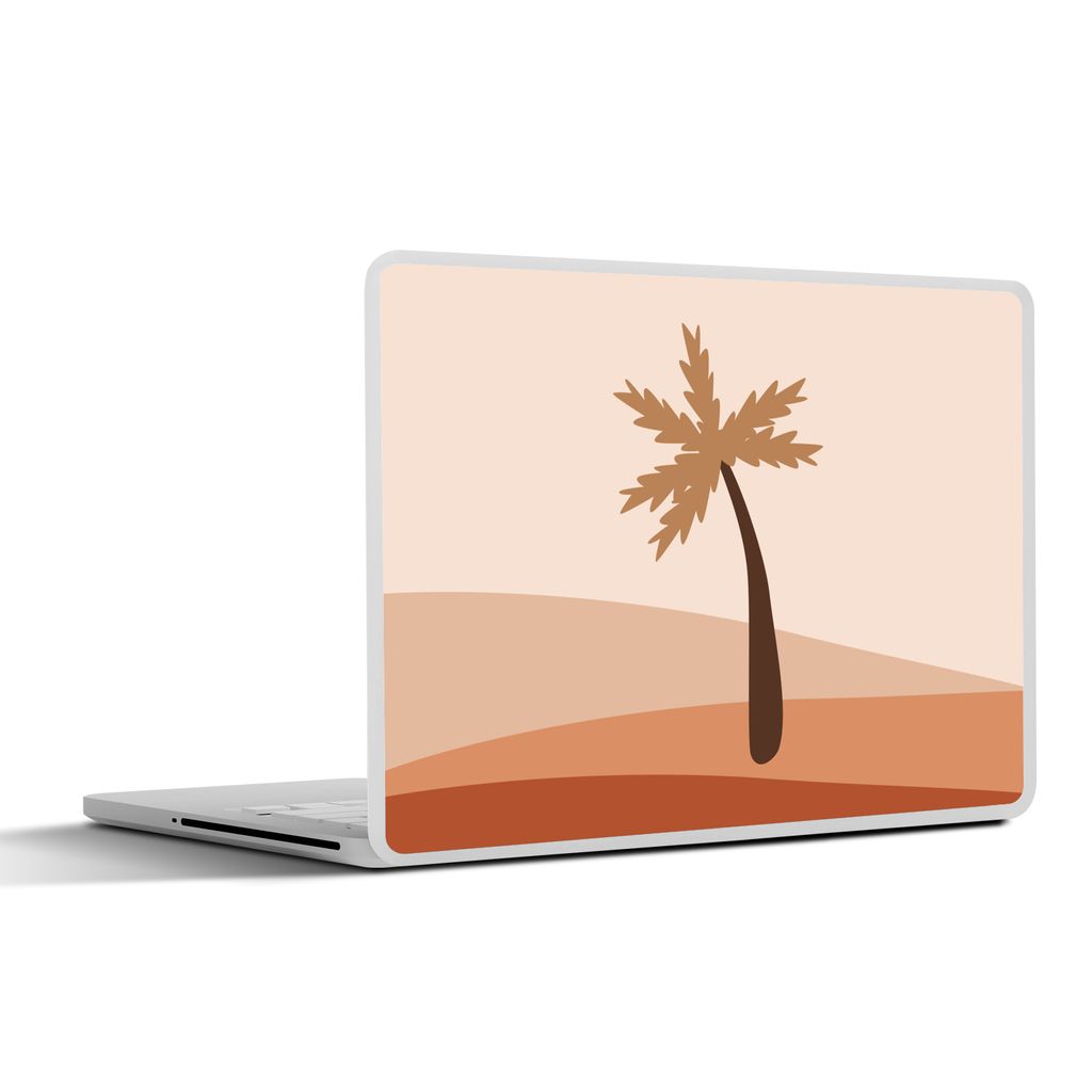 MuchoWow Laptop Aufkleber Sticker Cover Sommer - Palme - Braun 40x30 cm - Laptop Dekoration - Selbstklebend