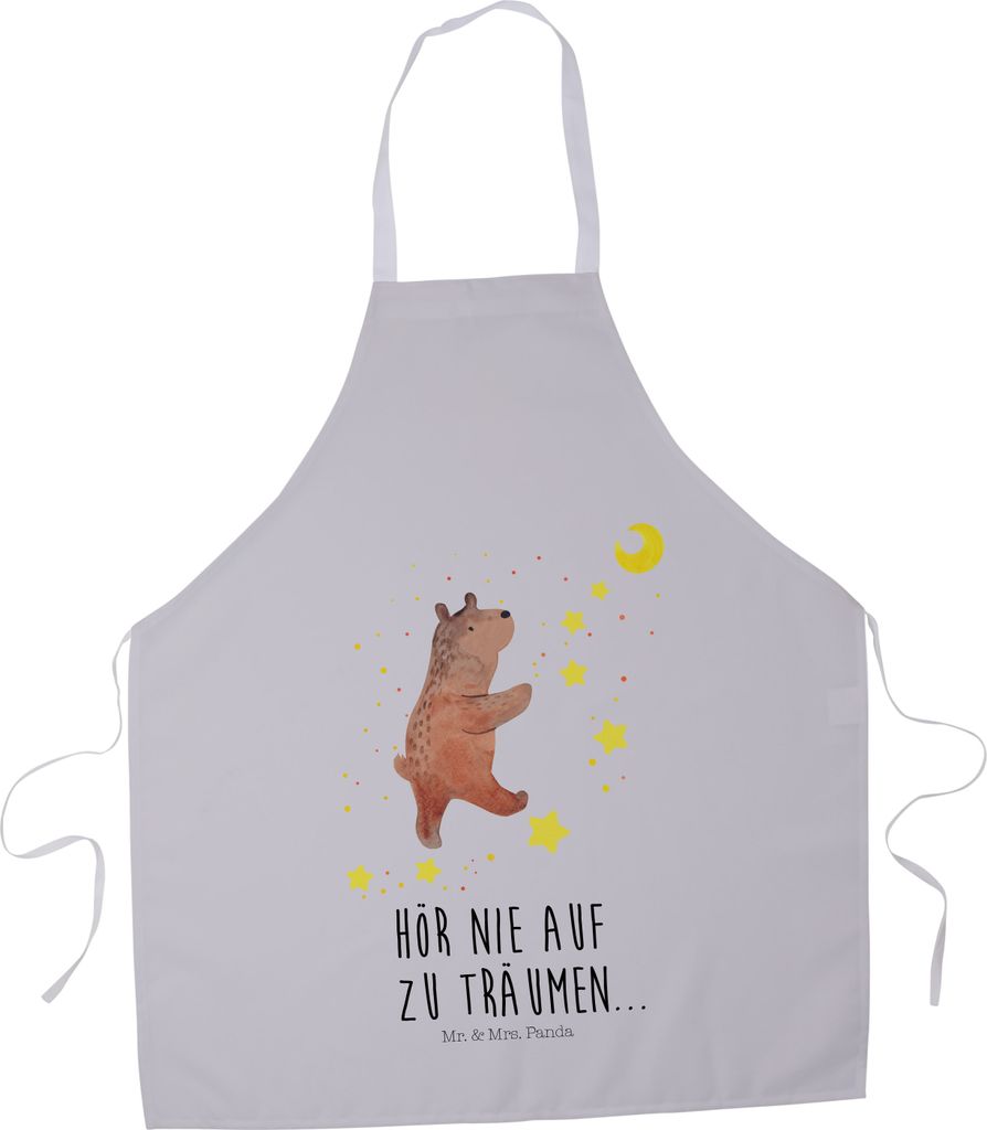 Mr. & Mrs. Panda Grillschürze Bär Träume - Grau Pastell - Geschenk, Traumdeutung, Schürze, Kellnerschürze, Träumen, Teddy, Kellner, Traum, Ba...