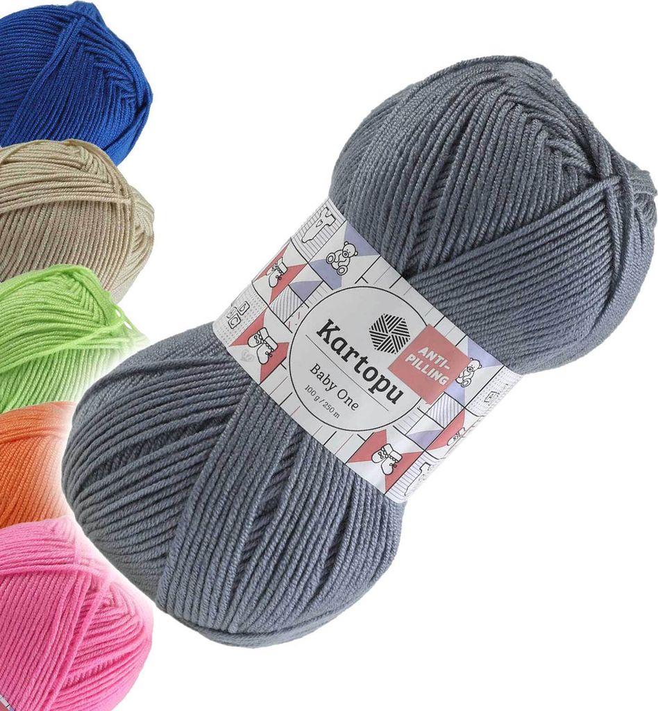 100g Strickgarn Kartopu BABY ONE Antipilling graublau
