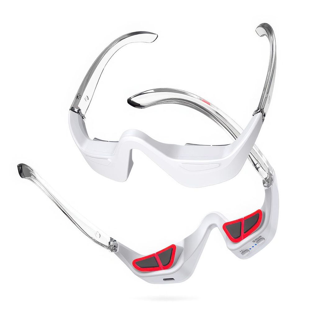 Mikrostrom Augenmassagegerät mit Rotlichtbrille – Produktbild 