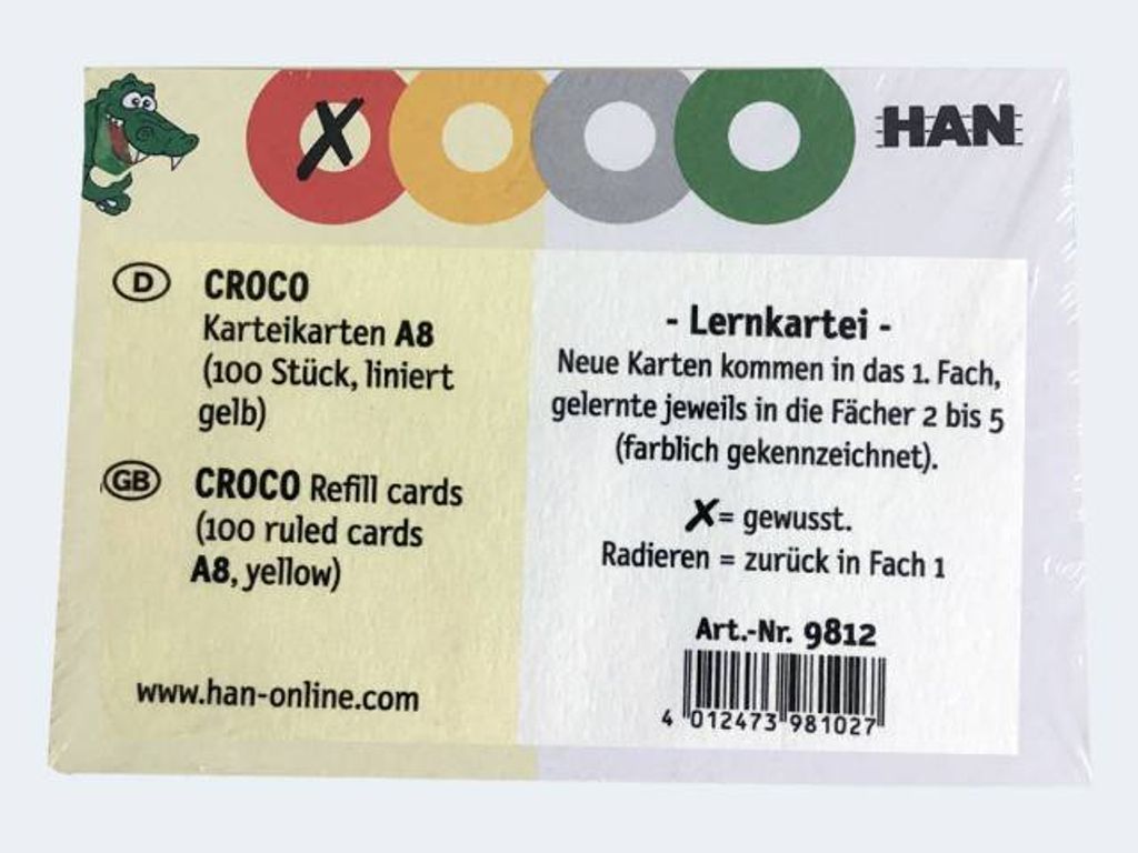 Kartei-Karte A8 100St Croco 9812 Han