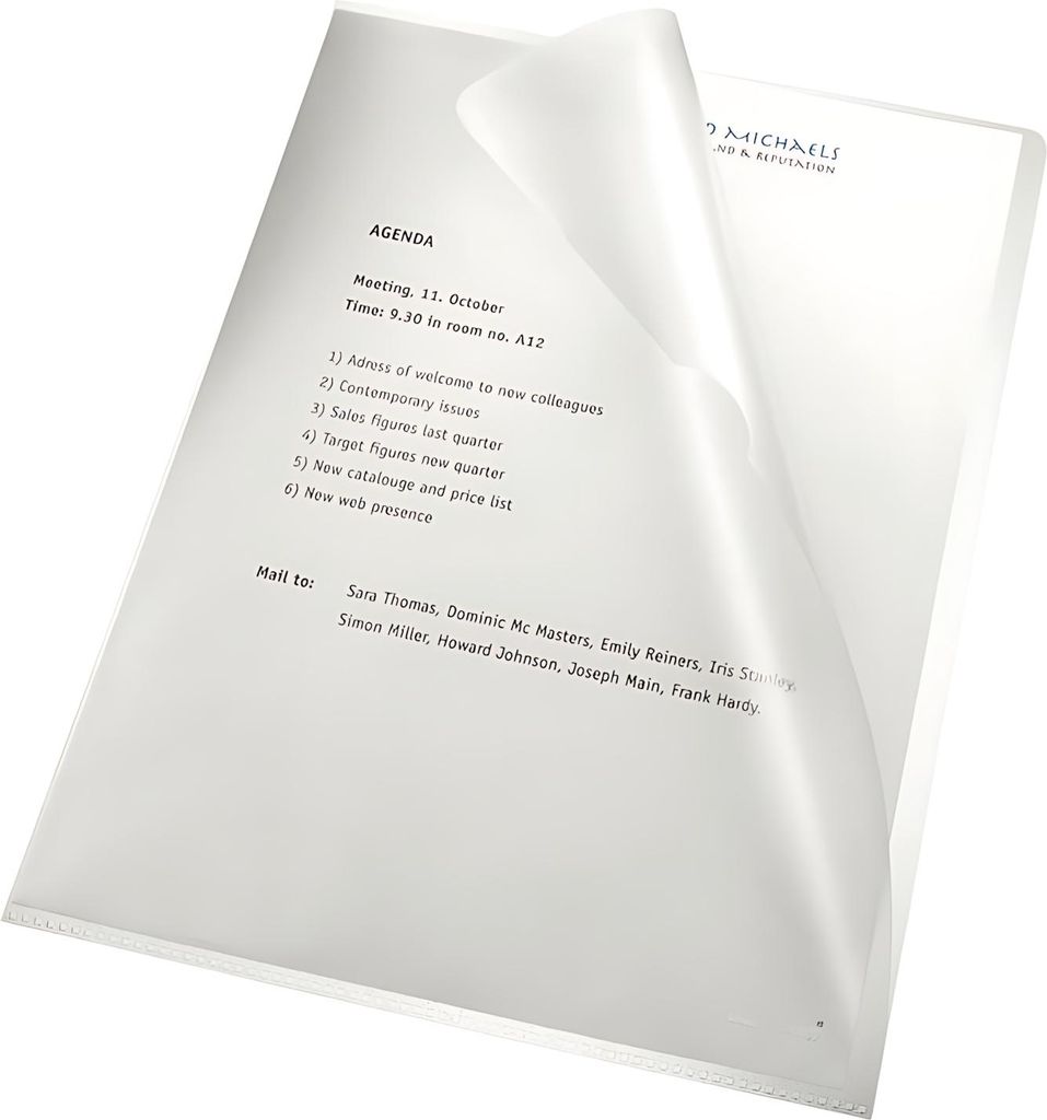 Bene Sichthüllen DIN A4 transparent Produktbild 