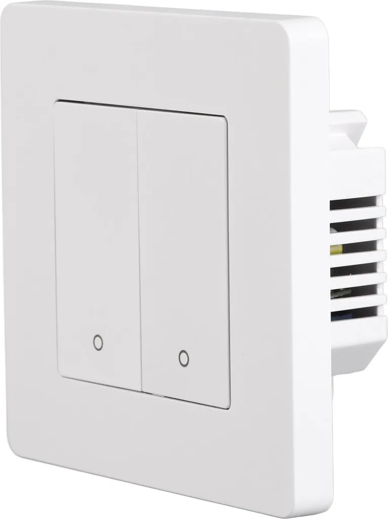Panneau de Commande Intelligent Zigbee 2 Voies avec Variateur Blanc